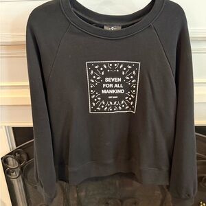7 For All Mankind Black Sweatshirt